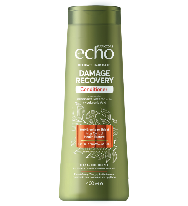 echo-damage-recovery-cond-400ml-front-7jmQ2 ECHO ΓΑΛΑΚΤΩΜΑ ΜΑΛΛΙΩΝ DAMAGE RECOVERY 400ML Γαλάκτωμα για ξηρά / ταλαιπωρημένα μαλλιά 1