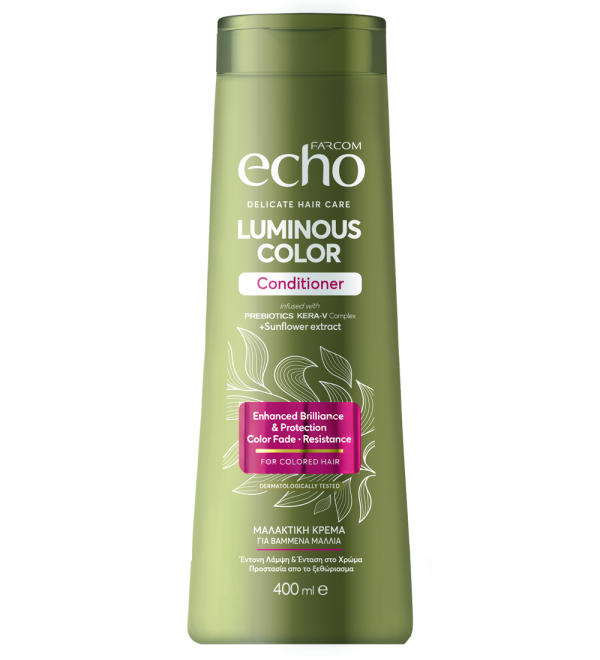 echo-luminous-color-cond-400ml-front-Zm1e4 ECHO ΓΑΛΑΚΤΩΜΑ ΜΑΛΛΙΩΝ LUMINOUS COLOR 400ML Γαλάκτωμα για βαμμένα μαλλιά 1
