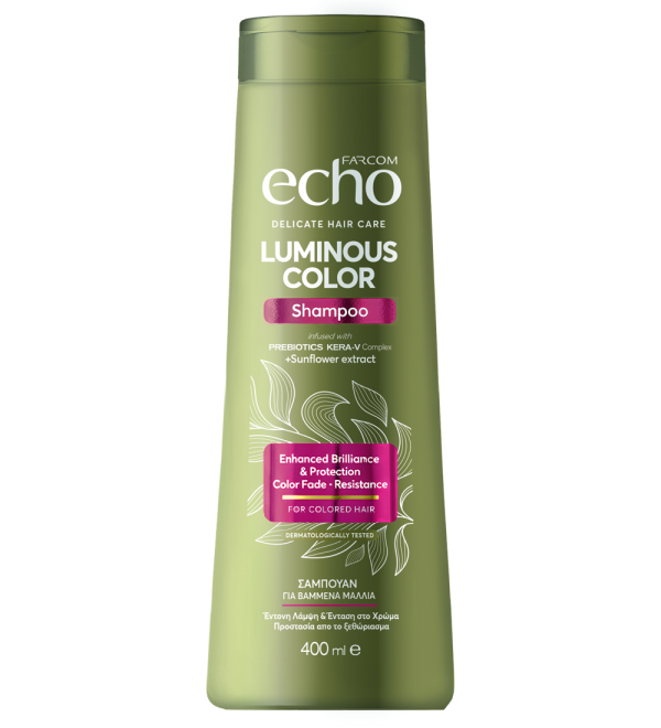 echo-luminous-color-shampoo-front-p1L9l ECHO ΣΑΜΠΟΥΑΝ LUMINOUS COLOR 400ML Σαμπουάν για βαμμένα μαλλιά 1